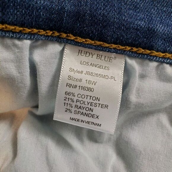 Judy Blue Jeans Womens 18W Leopard Print Patches Skinny Fit Distressed JB8265MD - Picture 6 of 10